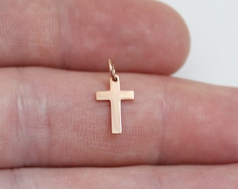 X10 18k Rose Gold Cross Frosted Stainless Steel Necklace Minimalist