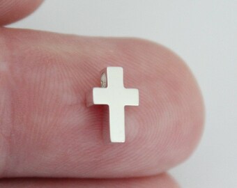 Ciondolo a forma di croce in argento sterling: piccolo ciondolo religioso