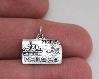 Sterlingzilveren Kansas State-bedelhanger