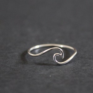 Anillo de olas de plata esterlina, anillo de olas de plata, anillo de olas, anillo de olas oceánicas, anillo oceánico, anillo oceánico de plata