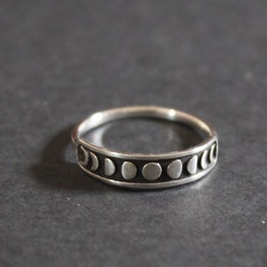 Sterling Silver Ring - Moon Phases Ring, Silver Ring - Moon Phases Ring, Silver Moon Phase Ring, Moon Phase Ring, Moon Phases Ring