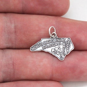 Sterling Silver North Carolina State Charm, Sterling Silver State of North Carolina State Charm, Silver North Carolina State Pendant
