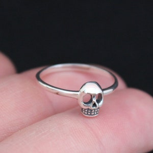 Sterling Silver Skull Ring, Silver Skull Ring, Skull Ring, Sterling Silver Halloween Skull Ring, Silver Halloween Skull Ring