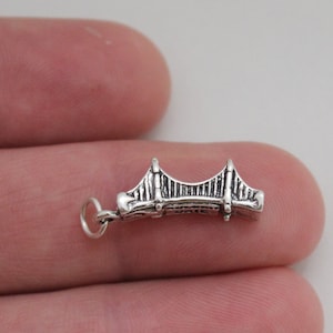 Sterling Silber Golden Gate Charme, 3D Sterling Silber Golden Gate Brücke Charme, Silber Golden Gate Brücke Anhänger, Golden Gate Brücke Charme