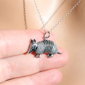Sterling Silver Armadillo Necklace, Silver Armadillo Necklace, Cute Sterling Silver Armadillo Necklace, Cute Silver Armadillo Necklace