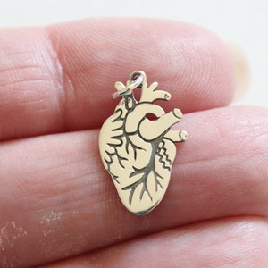 Ciondolo a forma di cuore anatomico in argento sterling - Ciondolo a forma di cuore inciso, Ciondolo a forma di cuore anatomico in argento, Ciondolo a forma di cuore anatomico, Ciondolo a forma di cuore anatomico