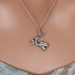 Sterling Silver Scooter Bike Charm Necklace, Sterling Silver Scooter Bike Pendant Necklace, Silver Scooter Pendant Necklace,Scooter Necklace