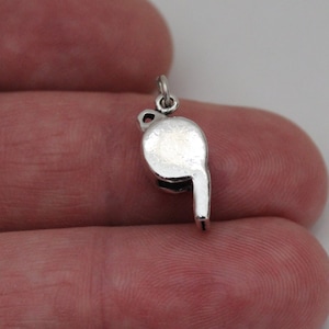 Sterling Silver Oxidized Whistle Charm, Sterling Silver Oxidized Whistle Pendant, Silver Whistle Charm, Whistle Charm, Whistle pendant