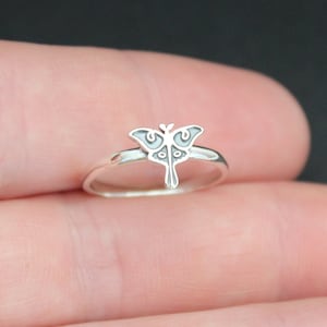Sterling Silver Luna Moth Ring, Sterling Silver Moth Ring, Silver Luna Moth Ring, Silver Moth Ring, Luna Moth Ring, Unique Moth Ring