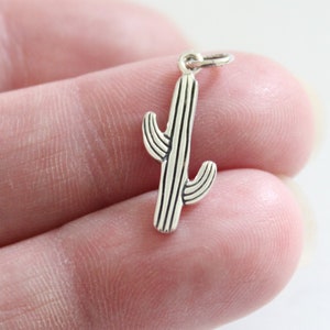 Sterling Silver Cactus Charm , Silver Cactus , Cactus Pendant , Western Cactus Charm, Arizona Cacti Charm, Cacti