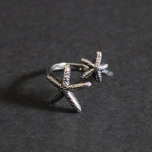 Adjustable Sterling Silver Starfish Ring, Starfish Ring, Silver Starfish Ring, Ocean Ring, Beach Ring, Sterling Silver Ocean Ring, Beach