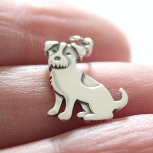 Sterling Silver Jack Russell Terrier Dog Charm, Silver Jack Russell Terrier Dog Charm, Jack Russell Terrier Dog Charm,Jack Russell Necklace