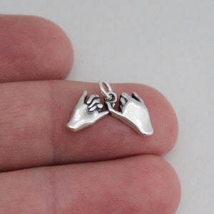 Sterling Silber Pinky Versprechen Charme, Sterling Silber Pinky Versprechen Anhänger, Sterling Silber oxidiert Pinky Versprechen Charme, Pinky Versprechen Charme