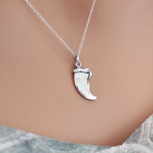Sterling Silver Bear Claw Charm Necklace, Sterling Silver Bear Claw Pendant Necklace, Silver Bear Claw Charm Necklace, Bear Claw Necklace
