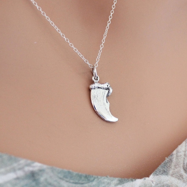 Sterling Silver Bear Claw Charm Necklace, Sterling Silver Bear Claw Pendant Necklace, Silver Bear Claw Charm Necklace, Bear Claw Necklace