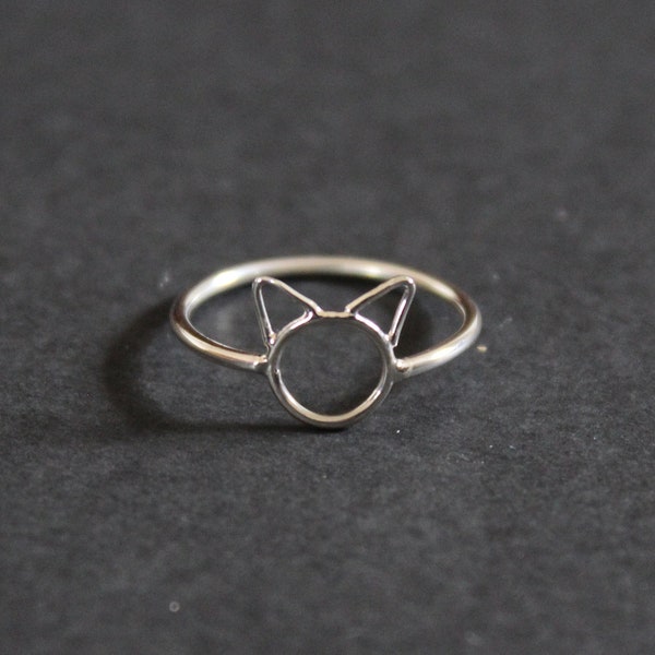 Sterling Silver Small Cat Ring, Silver Small Cat Ring, Small Cat Ring, Kitty Ring, Silver Cat Ring, Silver Kitty Ring