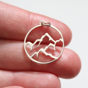 Sterling Silber durchbrochene Erde Element Charme , Sterling Silber durchbrochene Erde Berg Charme , Silber durchbrochene Erde Element Charm Anhänger