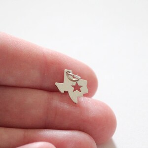 Sterling Silver Texas with a Star Charm Pendant, Silver Large Texas State Charm, Texas State Charm, Texas Charm