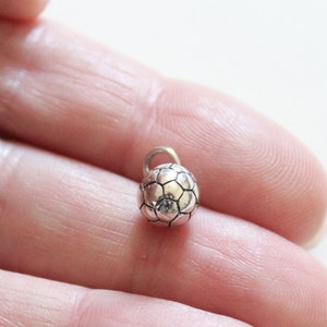 Sterling Silver Soccer Ball Lover , Soccer Charm, Soccer Player Charm, Sports Charm, Fitness Charm, Soccer Charm, Silver Soccer Charm