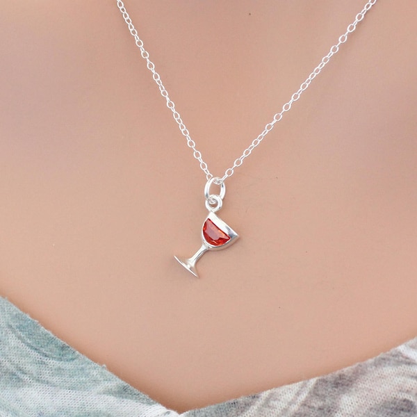 Wine Glass Necklace Etsy
