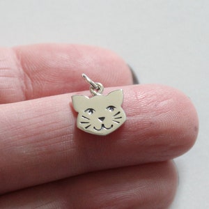 Sterling Silver Kitty Cat Face Charm , Cat Face Pendant Charm, Kitty Face Pendant, Silver Cat Charm, Kitty Charm, Kitty Cat Charm