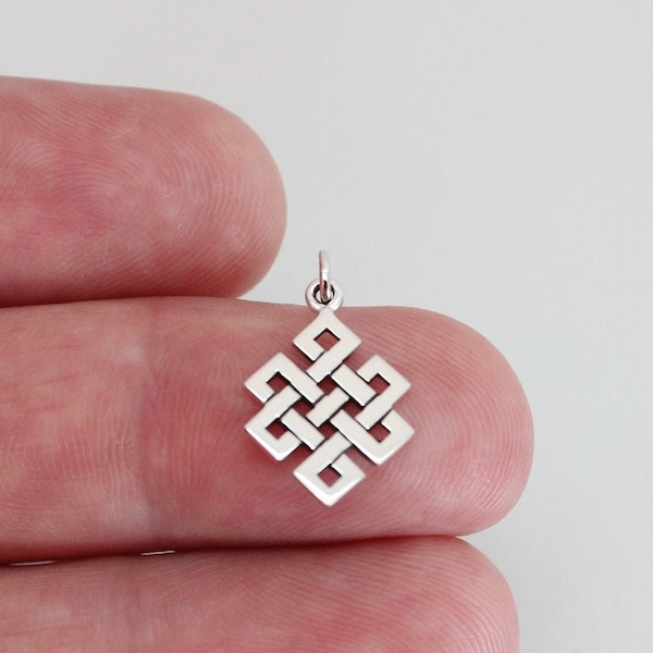 Sterling Silver Endless Knot Charm, Sterling Silver Endless Knot Pendant, Silver Endless Knot Charm, Endless Knot Charm, Knot Charm