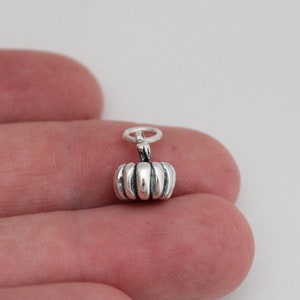 Sterling Silver Little Pumpkin Charm, Sterling Silver Little Pumpkin Pendant, Silver Pumpkin Charm, Little Pumpkin Charm, Pumpkin Charm