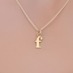 Gold Typewriter Lowercase F Initial Necklace, F Letter Necklace, Lowercase Initial Necklace, 24K Gold Plated F Letter Necklace, Initial F