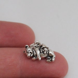 Sterling Silver Adorable Pig with Piglet Charm, Sterling Silver Pig with Piglet Pendant, Silver Pig with Piglet Charm, Silver Pig Pendant
