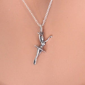 Sterling Silver Ballerina Necklace: Dancing Enthusiast Gift