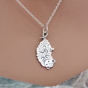 Sterling Silver Opossum Charm Necklace, Sterling Silver Opossum Pendant Necklace, Silver Opossum Charm Necklace, Silver Opossum Necklace
