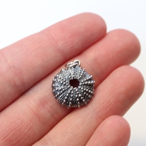 Sterling Silver Sea Urchin Charm, Silver Sea Urchin Charm, Sterling Silver Sea Urchin Pendant, Silver Sea Urchin Pendant, Sea Urchin Charm