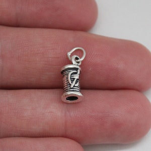 Sterling Silver Needle and Thread Charm, Sterling Silver Needle and Thread Pendant, Silver Needle and Thread Charm, Needle and Thread Charm