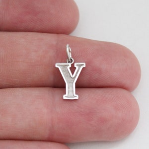 Sterling Silver Uppercase Y Initial Charm, Sterling Silver Uppercase Y Letter Charm, Uppercase Y Pendant, Uppercase Y Charm, Y Pendant