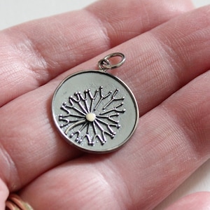 Sterling Silver Dandelion Pendant Charm, Make a Wish Dandelion Pendant Charm, Make a Wish Dandelion Charm, Dandelion Charm, Dandelion Charm