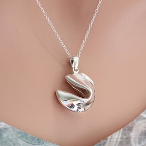 Sterling Silver Fortune Cookie Charm Locket Necklace, Silver Fortune Cookie Charm Locket Necklace, Fortune Cookie Charm Locket Necklace