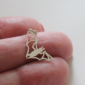 Sterling Silver Bat Necklace: Openwork Halloween Charm