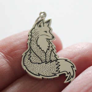 Sterling Silver Fox Charm Necklace, Silver Fox Charm Pendant, Realistic Fox Pendant, Fox Charm, Fox Pendant, Silver Fox Charm
