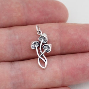 Sterling Silver Three Mushroom Charm, Sterling Silver Three Mushroom Pendant, Silver Three Mushroom Charm, 3 Mushroom Charm, Mushroom Charm