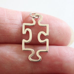 Sterling Silver Autism Awareness Puzzle Piece Charm, Autism Awareness Charm, Puzzle Piece Charm, Puzzle Charm, Puzzle Lover Charm