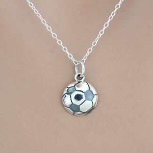 Sterling Silver Soccer Ball Necklace, Silver Soccer Ball Necklace, Silver Soccer Ball Necklace, Soccer Ball Necklace, Soccer Necklace