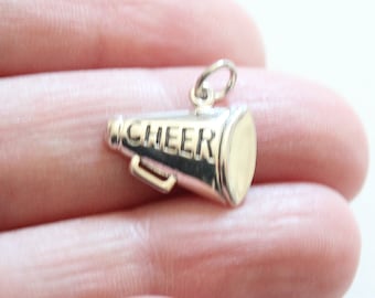 Breloque porte-voix Cheer en argent sterling - Pendentif sport