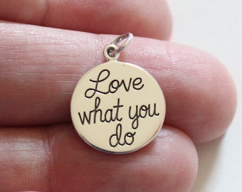 Motiv Anhänger 22mm Anhänger Mit Zitat, Antiksilber, Wort-Charm, Inspirierende Charm 925