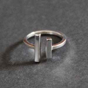 Sterling Silver Adjustable Ring - Bar Ring, Sterling Silver Adjustable Bar Ring, Silver Adjustable Bar Ring, Adjustable Bar Ring, Bar Ring