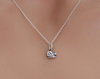 Sterling Silver Snail Charm Necklace