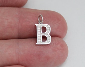 Ciondolo con iniziale B in argento sterling - Lettera maiuscola