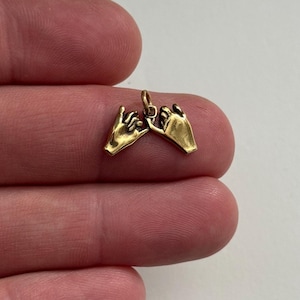 Gold Plated Pinky Promise Charm, Gold Pinky Promise Pendant, Gold Plated Pinky Promise Pendant, Gold Pinky Promise Charm,Pinky Promise Charm