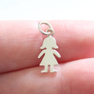 Sterling Silver Girl Cutout Charm, Gift for Mom to Be, Daughter Charm, Girl Charm, Mothers Day Charm, Girl Cutout Charm, Girl Pendant