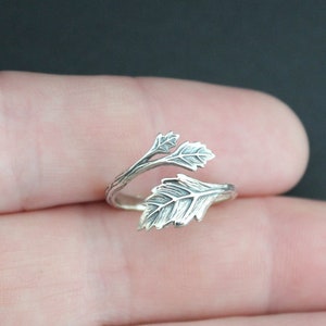 Sterling Silver Adjustable Leaf Ring, Silver Adjustable Leaf Ring, Adjustable Fall Leaf Ring, Silver Adjustable Leaf Ring, Silver Leaf Ring