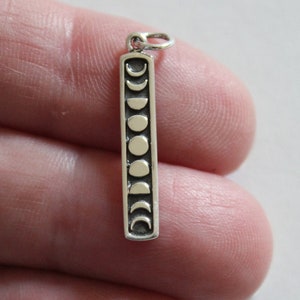 Sterling Silver Moon Phases Link Charm, Silver Moon Phases Charm, Moon Phase Pendant, Celestial Moon Phase Charm, Silver  Moon Phase Charm